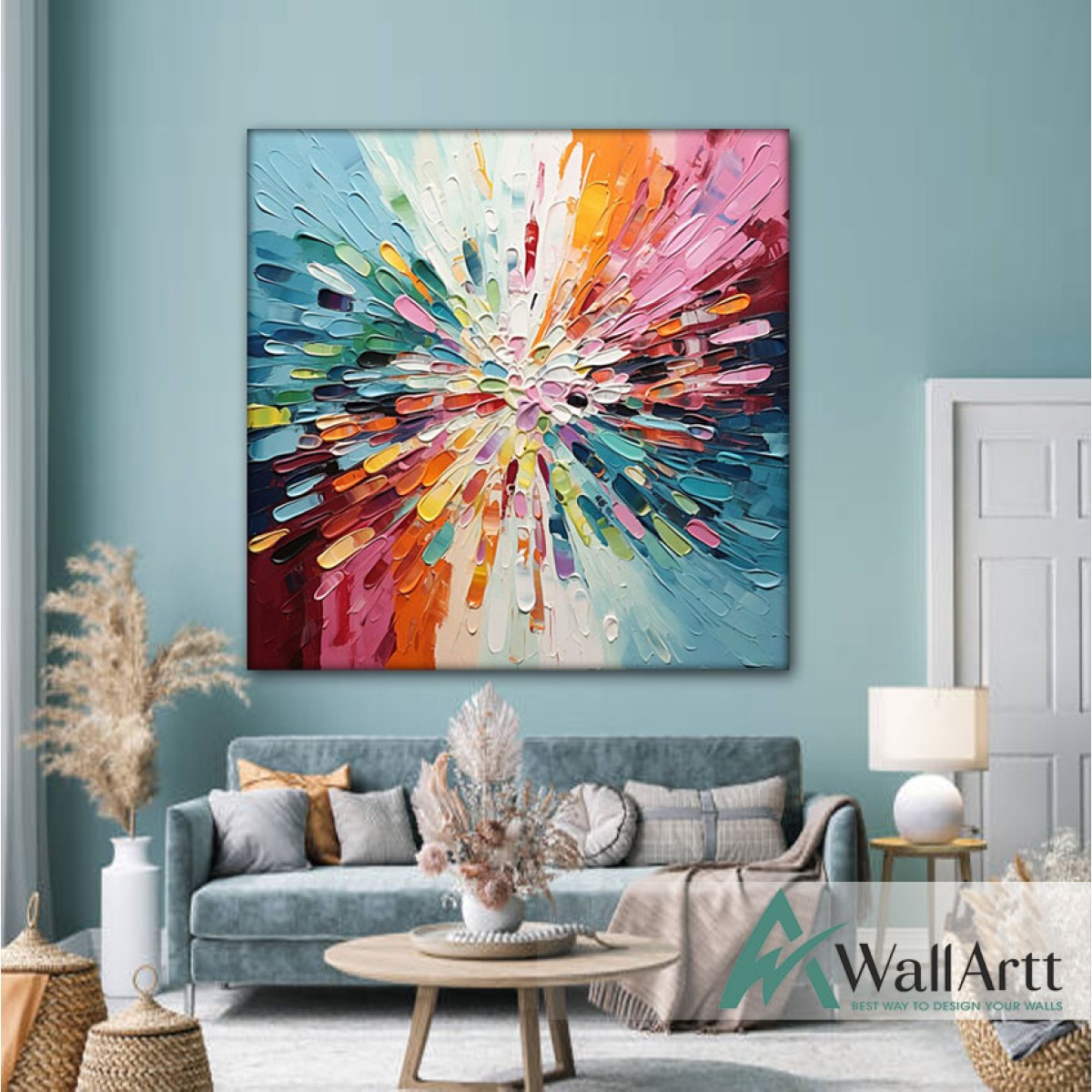 Burst of Colors II 3D Heavy Textured Partial oil Painting